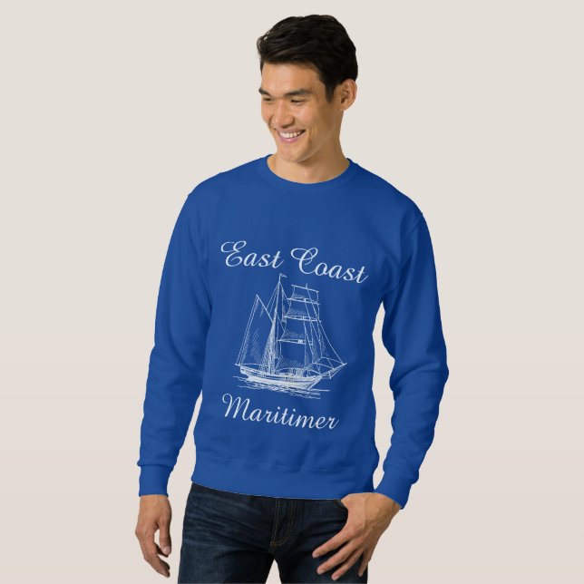 Sudadera Costa Este Maritimer barco de vela T-Shir (Anverso completo)