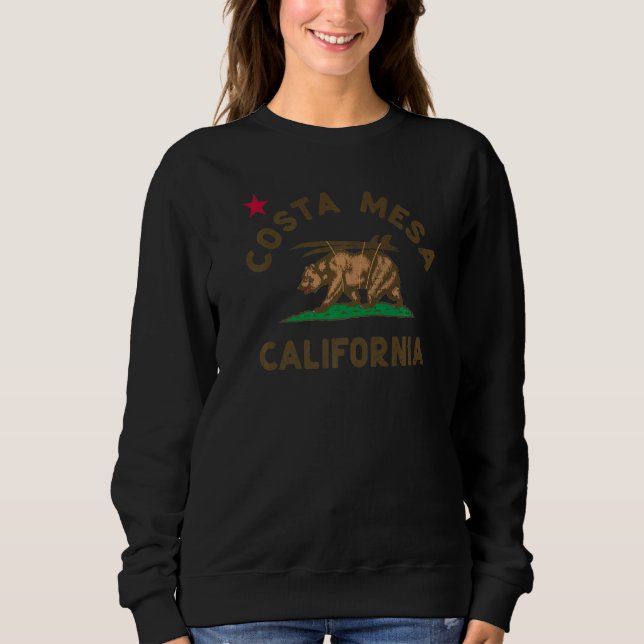 Sudadera Costa Mesa California Beach Flag Bear Surf Ca Vint (Anverso)