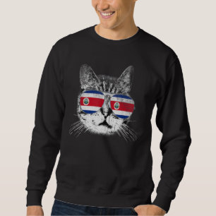 Sudadera Costa Rica: Bandera Ricana Rota Orgullo Gato