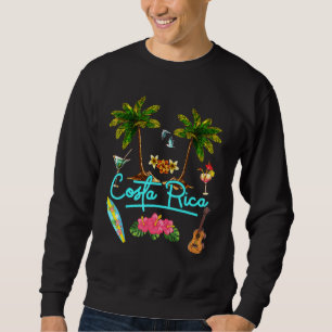 Sudadera Costa Rica Beach Summer Palm Surf Sun Set Palm Tre