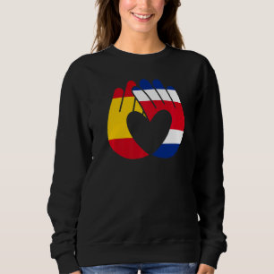 Sudadera Costa Rica España Bandera Amistad Manos de la Herm