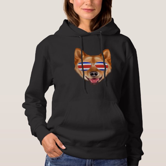 Sudadera Costa Rica Flag Finnish Spitz Dog Tico Pocket (Anverso)