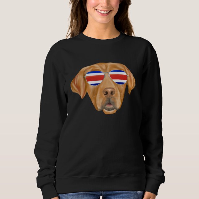 Sudadera Costa Rica Flag Golden Retriever Dog Tico Pocket (Anverso)