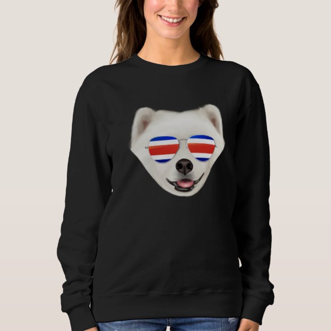 Sudadera Costa Rica Flag Samoyed Dog Tico Pocket (Anverso)