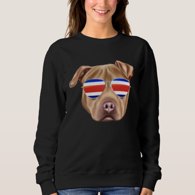 Sudadera Costa Rica Flag Usa Staffordshire Terrier Dog Tico (Anverso)
