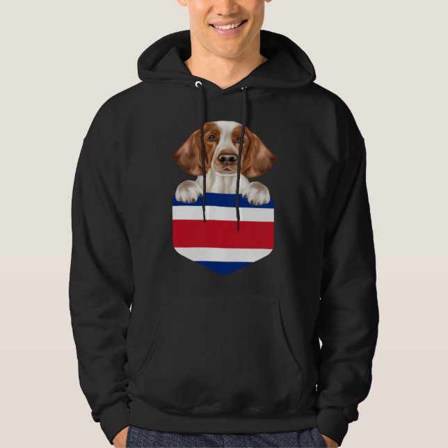 Sudadera Costa Rica Flag Welsh Springer Spaniel Dog In Pock (Anverso)