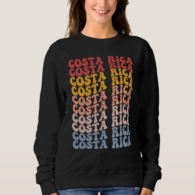 Sudadera Costa Rica Groovy Retro Costa Rican (Anverso)