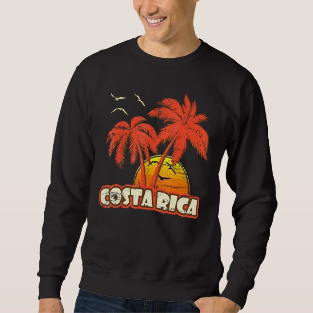 Sudadera Costa Rica Palm Trees Beach Sunset de los años 80 (Anverso)