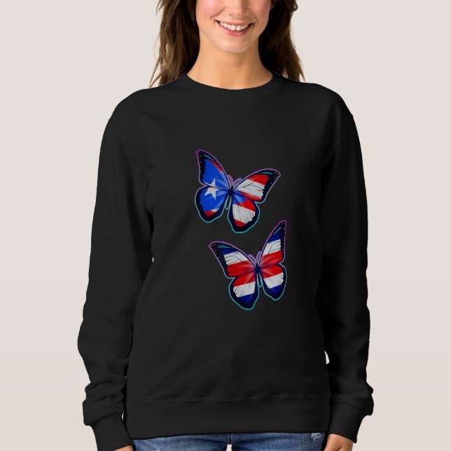 Sudadera Costa Rica Puerto Rico bicultural roots Butterfly  (Anverso)