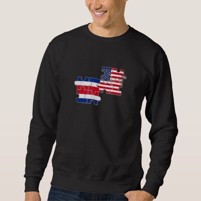 Sudadera Costa Rica USA Costa Rican American Flag (Anverso)