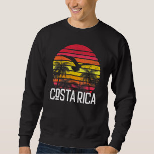 Sudadera Costa Rica Vintage Retro Beach Palm Tree Surf Swif