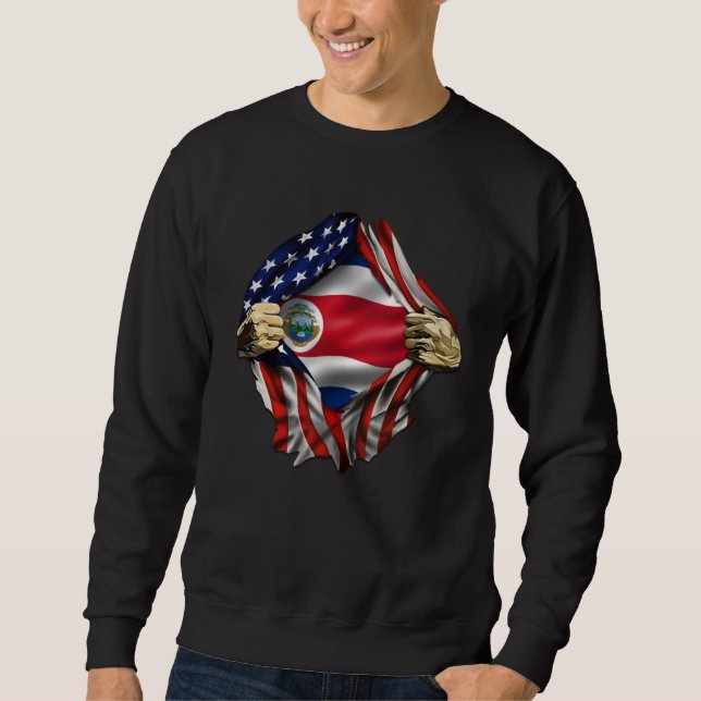 Sudadera Costa Rican Blood Inside Me Costa Rica Flag (Anverso)