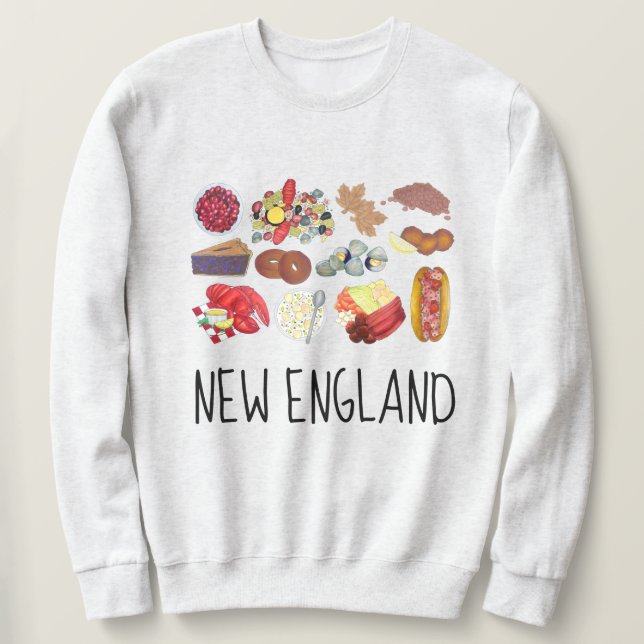 Sudadera Costero New England Foods Northeast America Estado (Anverso del diseño)