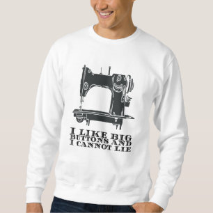 Sudadera Costura - Me gustan los botones grandes y no puedo