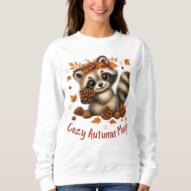 Sudadera Cosy Autumn Magic Racoon Sweatshirt (Anverso)