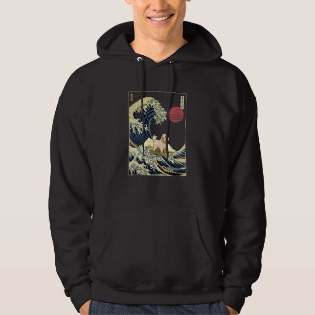 Sudadera Coton de Tulear Japanese Kanagawa Wave  Surf Dog 1 (Anverso)