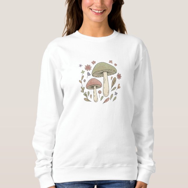 Sudadera Cottagecore Mushroom Botanical Graphic (Anverso)
