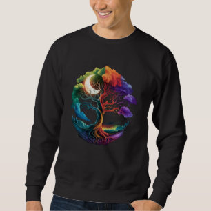 Sudadera Cottagecore Mystical Tree Life Crescent Moon