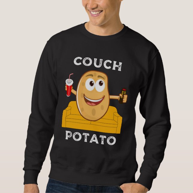 Sudadera Couch Potato  Lazy People Lounging Watching TV Hum (Anverso)