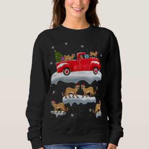 Sudadera Cougar Driing Árbol de Navidad Camión Rojo Cougar