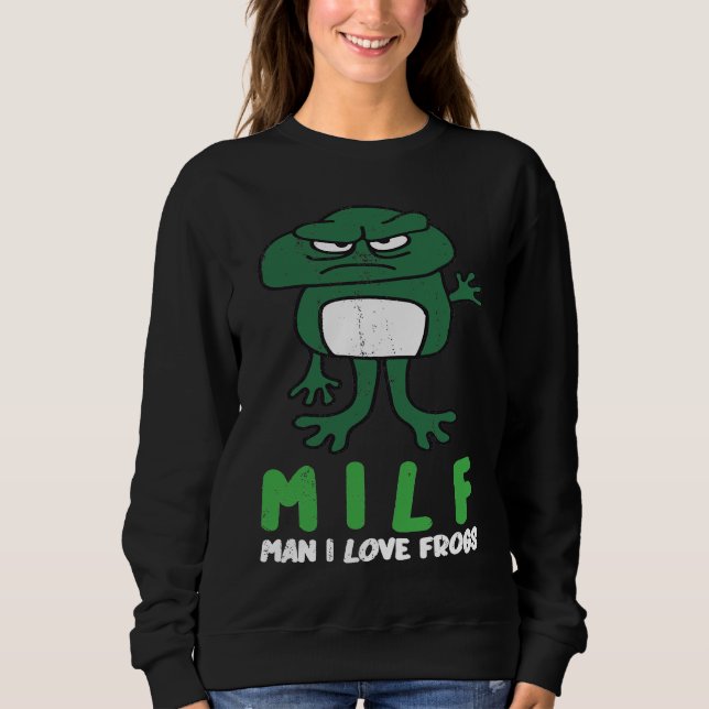 Sudadera Cougar Man I Love Frogs  Amphibian Retro Frog (Anverso)