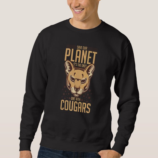 Sudadera Cougar Mountain Lion Animal Cat Head Cute Wildcat  (Anverso)