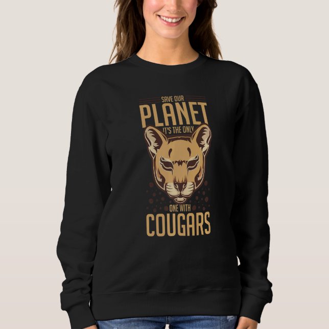 Sudadera Cougar Mountain Lion Animal Cat Head Cute Wildcat  (Anverso)