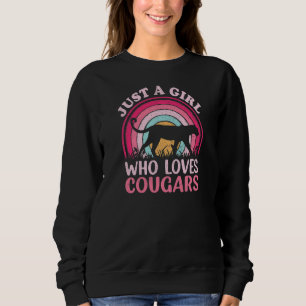 Sudadera Cougar Retro Vintage Solo Una Chica Que Ama Couga