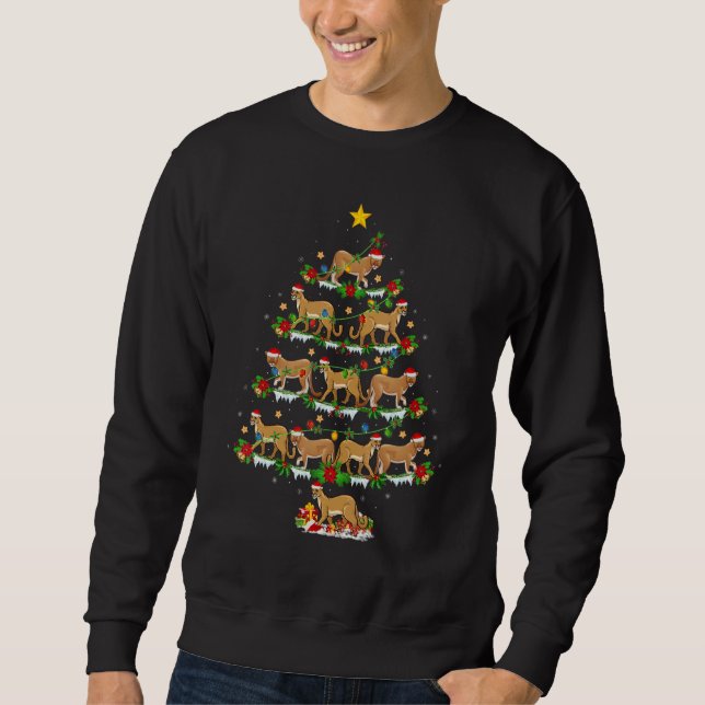 Sudadera Cougar  Xmas Lights Cougar Christmas Tree (Anverso)