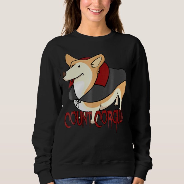 Sudadera Count Corgula Halloween Corgi Perro Drácula de vam (Anverso)