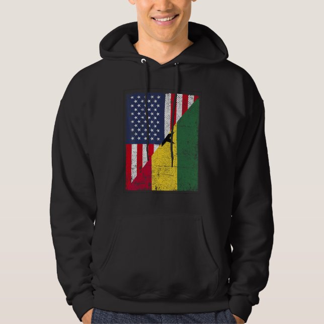Sudadera Country Flag Design  Half USA Half Ghana (Anverso)