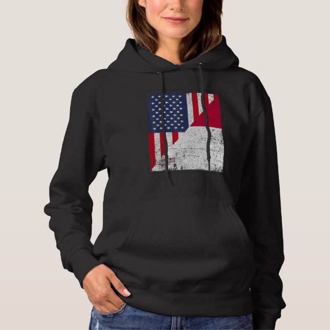 Sudadera Country Flag Design  Half USA Half Malta (Anverso)