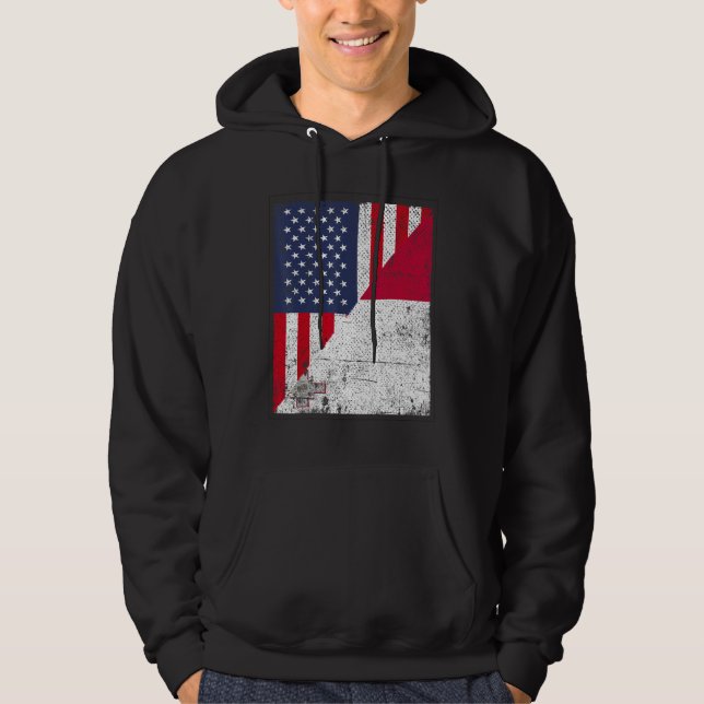 Sudadera Country Flag Design  Half USA Half Malta (Anverso)