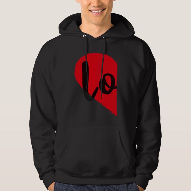 Sudadera Couple Half Heart LOVE Funny Valentines Day Women  (Anverso)