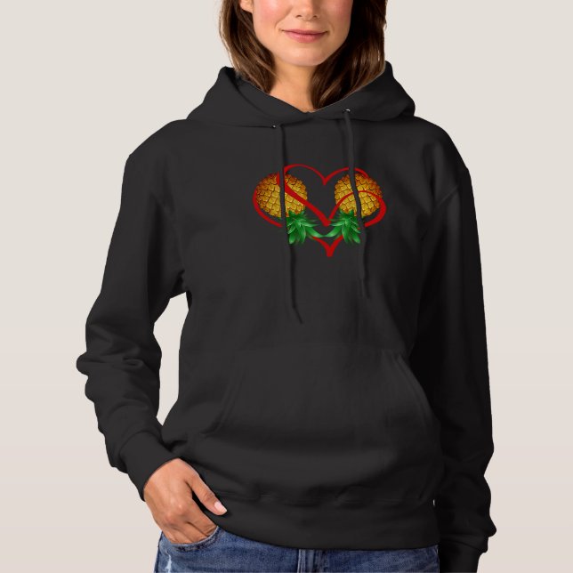 Sudadera Couple Swinger Upside Down Pineapple with Red Hear (Anverso)