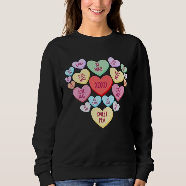 Sudadera Couple Valentine s Day Heart Candy Conversation (Anverso)