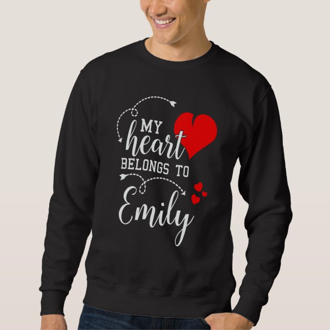 Sudadera Couples Matching My Heart Belong to Emily My Love (Anverso)