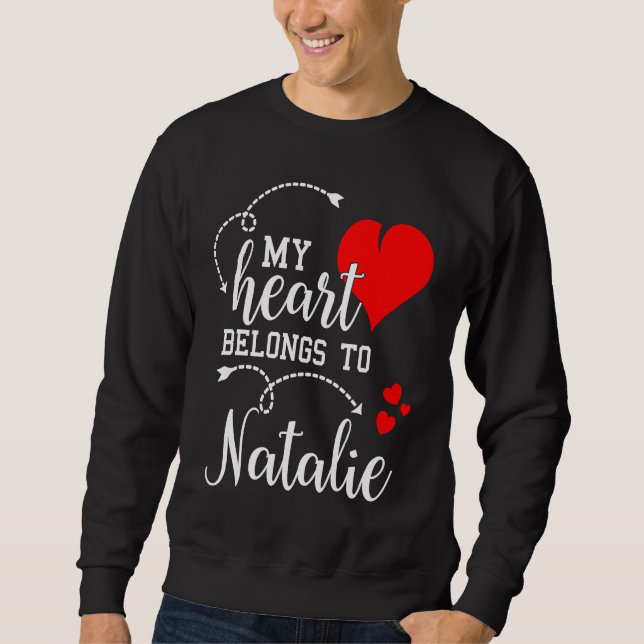 Sudadera Couples Matching  My Heart Belong to Natalie  My L (Anverso)