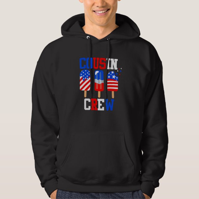 Sudadera Cousin Crew 4th of July  Popsicle Us Flag Patrioti (Anverso)
