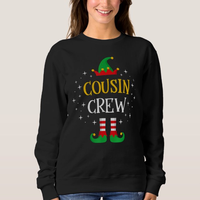 Sudadera Cousin Crew  Cute Xmas Elf Party Pajama PJ Matchin (Anverso)