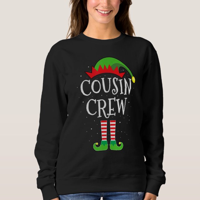 Sudadera Cousin Crew Elf Cute Xmas Pajama Matching Party Ch (Anverso)