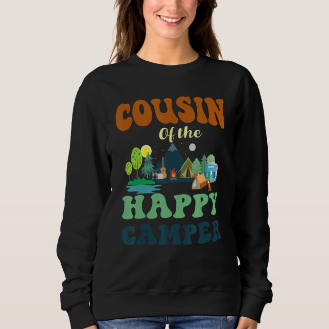 Sudadera Cousin Of The Happy Camper Men 1st Bday Camping Tr (Anverso)
