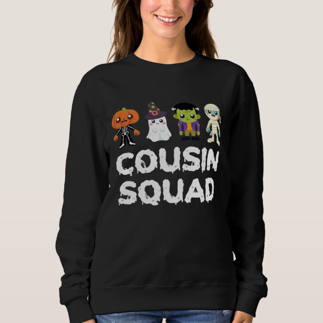 Sudadera Cousin Squad Crew Boys Girls Kids Halloween Matchi (Anverso)