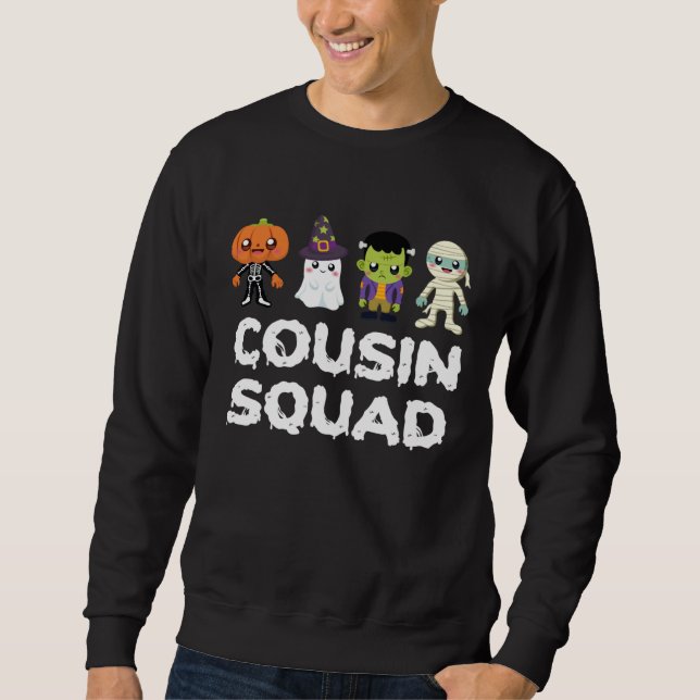 Sudadera Cousin Squad Crew Boys Girls Kids Halloween Matchi (Anverso)