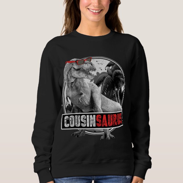 Sudadera Cousinsaurus para niños T-Rex Primo Dinosaurio (Anverso)