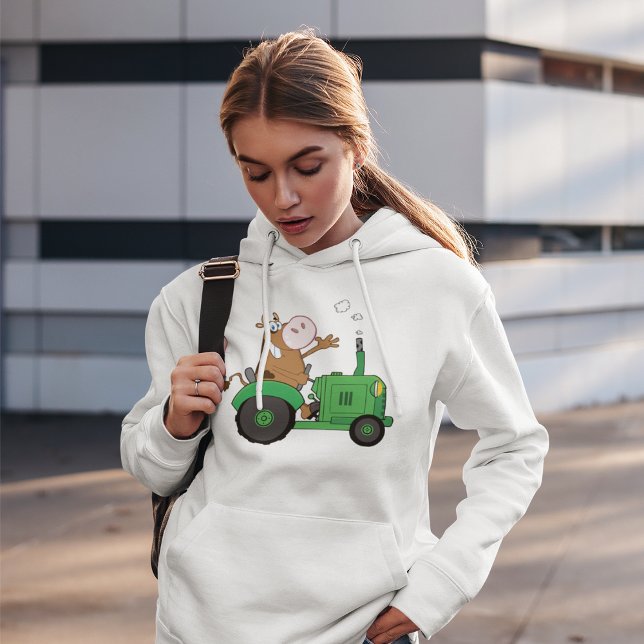Sudadera Cow Driving A Tractor Hoodie (Subido por el creador)