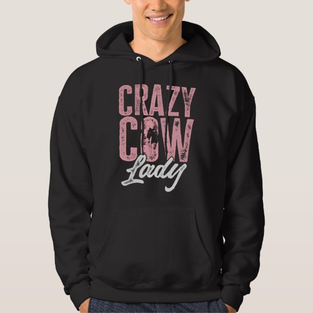 Sudadera Cow Farm Animals Crazy Cow Lady (Anverso)