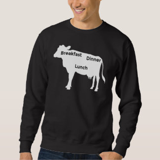 Sudadera Cow Farm Beef Desayuno Almuerzo Cena