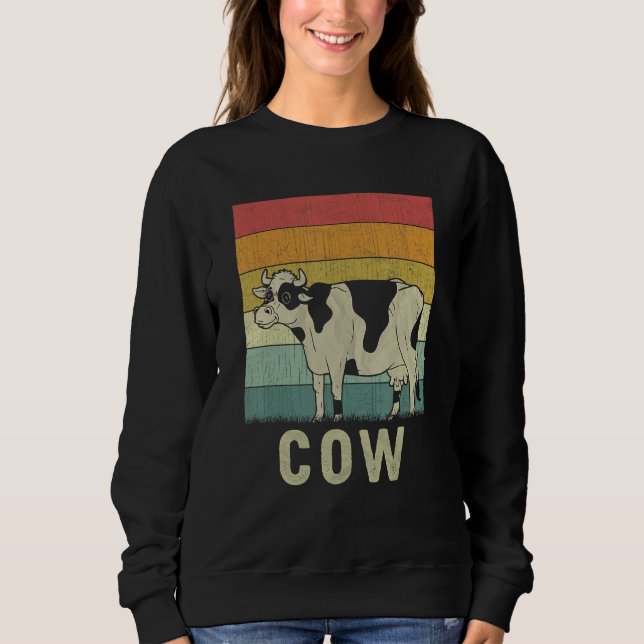 Sudadera Cow  Men Women Cow Retro (Anverso)
