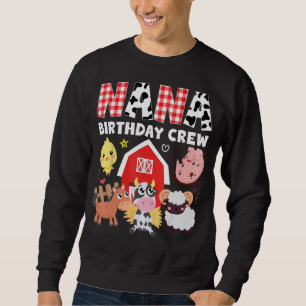 Sudadera Cow Nana Birthday Crew Farm Tema Animales Cumpleañ
